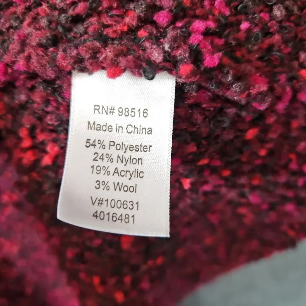 Coldwater Creek Sz Med Black And Red Vest Wool blend